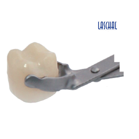 Laschal 30' N/S diamond dusted contoured forceps for crown placement