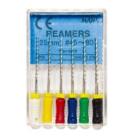 Mani Reamers Assorted #45-80 25mm (6pcs/Box)