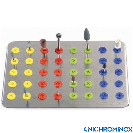 Nichrominox Plug'in 40-holes Bur holder Plate for burs