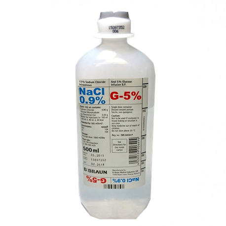 B Braun Sodium Chloride 0.9%, Glucose 5%, 500ml, 10bo/ct