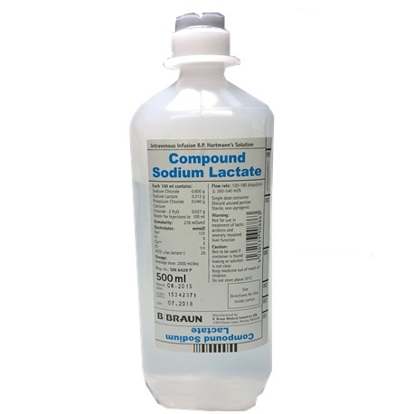 B Braun Compound Sodium Lactate Intravenous Infusion BP (Hartmann’s Solution) 500ml