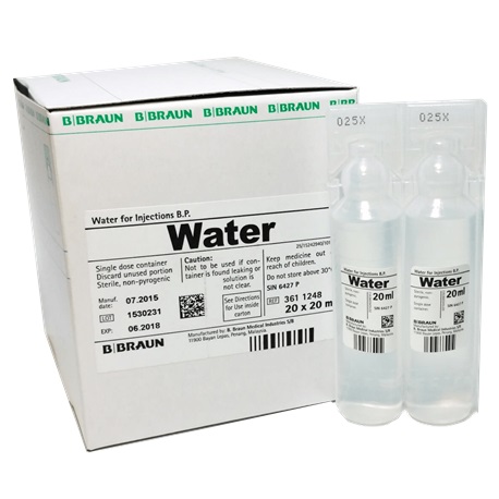 B Braun Water for Injections B.P. 20ml x 20pcs