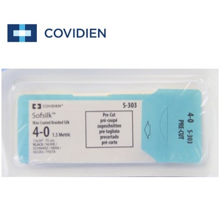 Covidien Sofsilk 4-0 Black Suture material 75cm 16mm C-12 (36/Box)